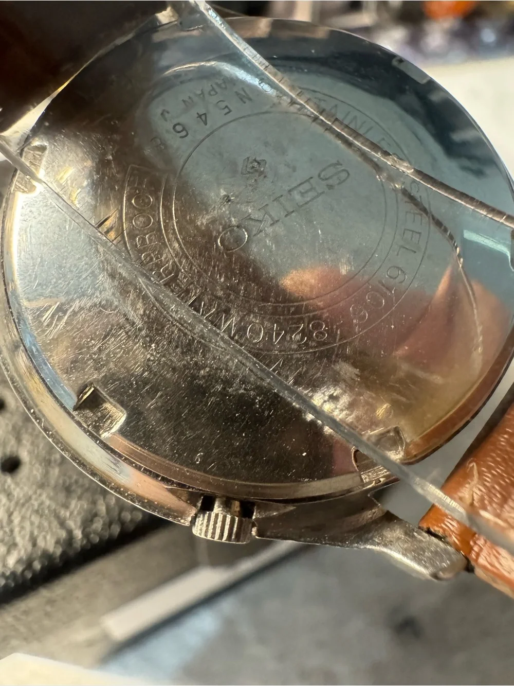 Seiko dx automatic Silver Dial Watch with Brown Strap